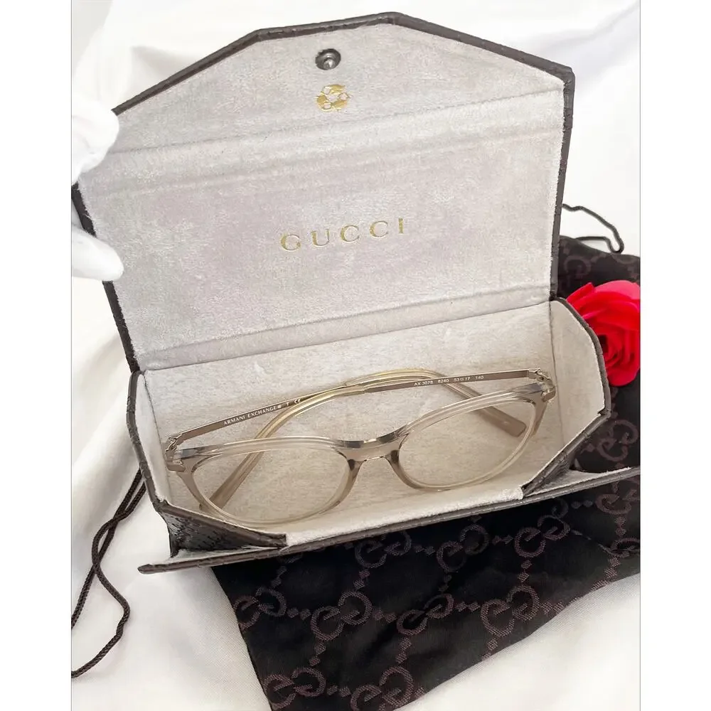 GUCCI GG Sima Guccissima Vintage Trifold Sunglass Eyeglass Case Monogram Luxury